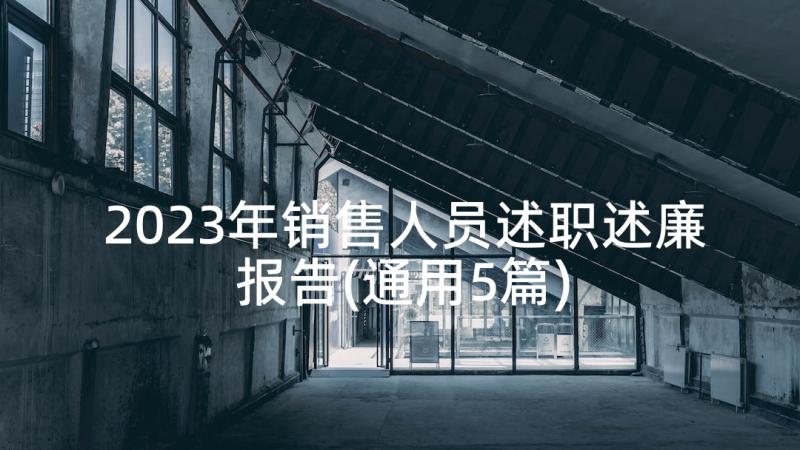 2023年销售人员述职述廉报告(通用5篇)