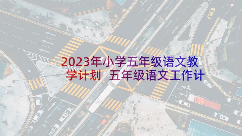 2023年小学五年级语文教学计划 五年级语文工作计划(优质9篇)