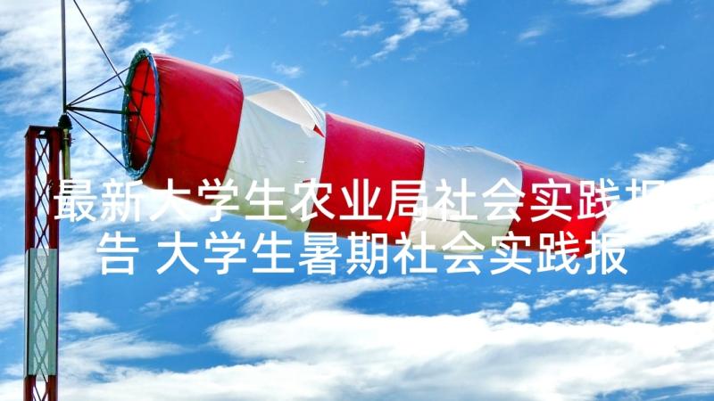 最新大学生农业局社会实践报告 大学生暑期社会实践报告书(精选5篇)