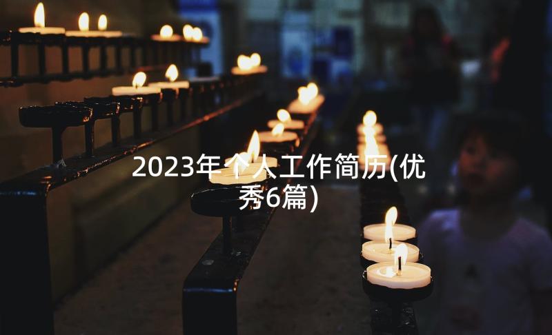 2023年个人工作简历(优秀6篇)