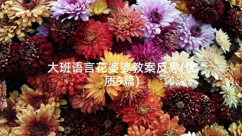 大班语言花婆婆教案反思(优质9篇)