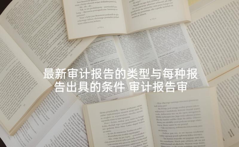 最新审计报告的类型与每种报告出具的条件 审计报告审计意见(大全7篇)