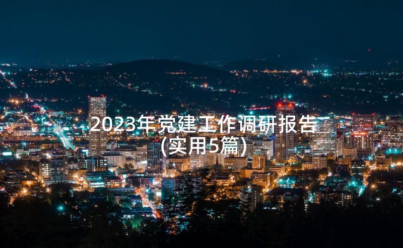 2023年党建工作调研报告(实用5篇)