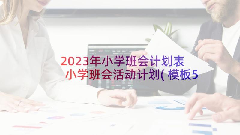 2023年小学班会计划表 小学班会活动计划(模板5篇)