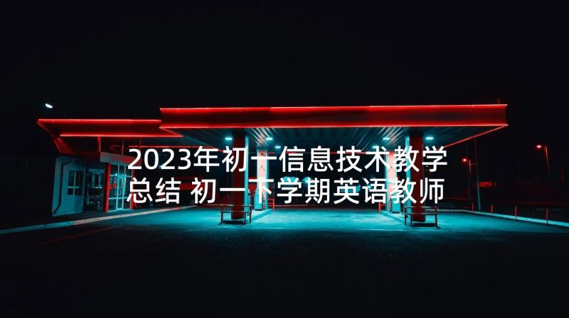 2023年初一信息技术教学总结 初一下学期英语教师教学工作计划(汇总5篇)