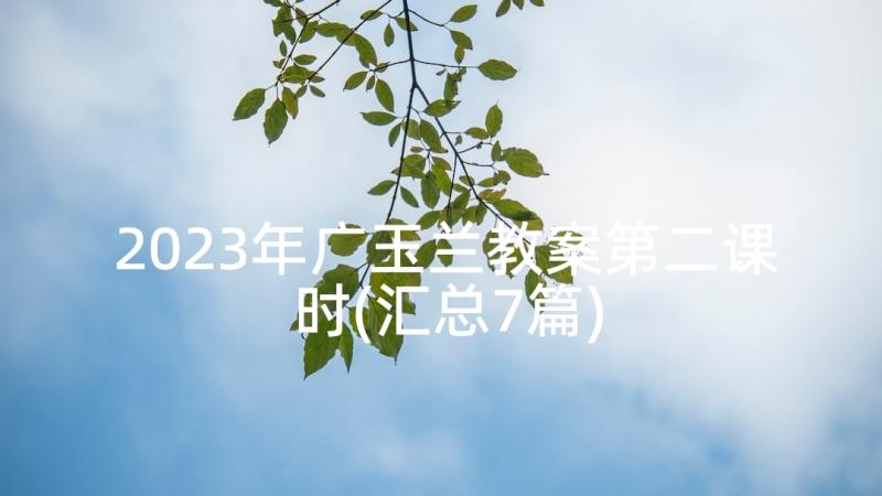 2023年广玉兰教案第二课时(汇总7篇)