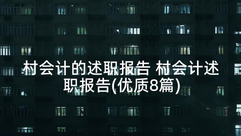 村会计的述职报告 村会计述职报告(优质8篇)