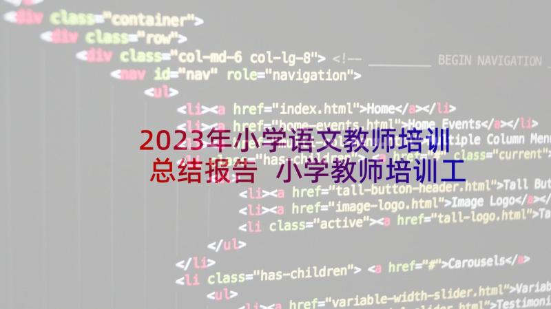 2023年小学语文教师培训总结报告 小学教师培训工作总结(大全10篇)