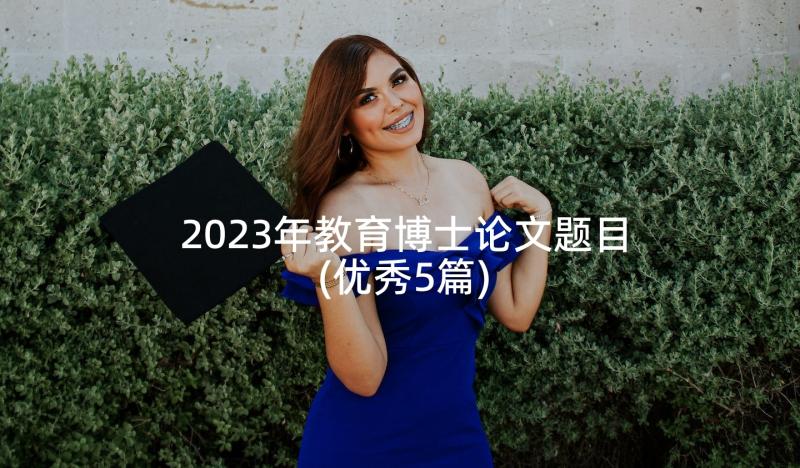 2023年教育博士论文题目(优秀5篇)