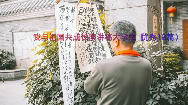 我与祖国共成长演讲稿大学生（优秀18篇）