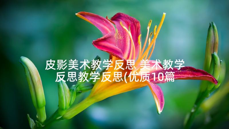 皮影美术教学反思 美术教学反思教学反思(优质10篇)