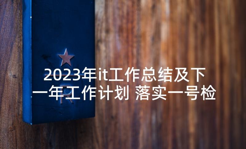 2023年it工作总结及下一年工作计划 落实一号检察建议工作报告(汇总5篇)