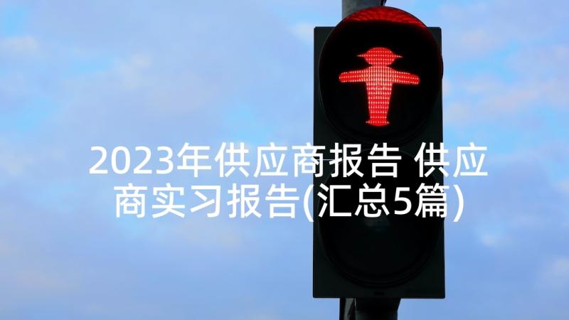 2023年供应商报告 供应商实习报告(汇总5篇)