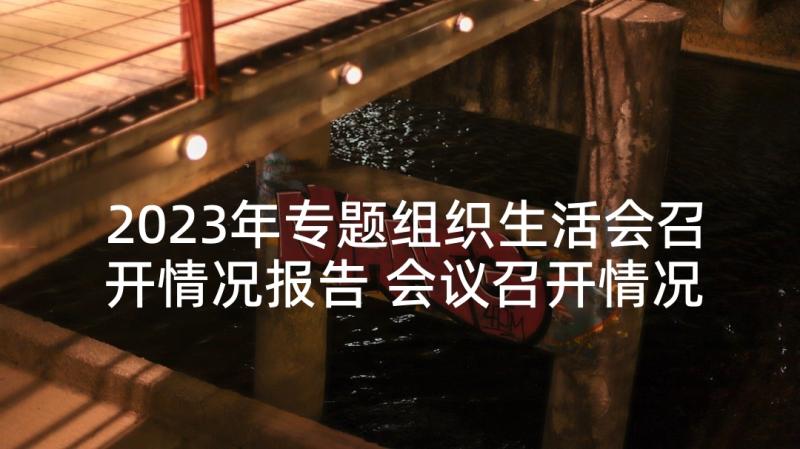 2023年专题组织生活会召开情况报告 会议召开情况报告(优秀5篇)