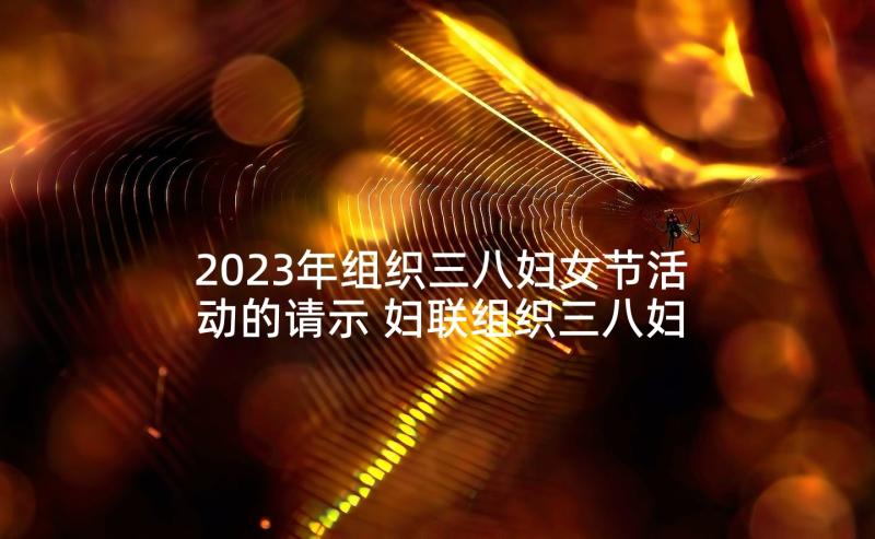 2023年组织三八妇女节活动的请示 妇联组织三八妇女节活动方案(优质5篇)