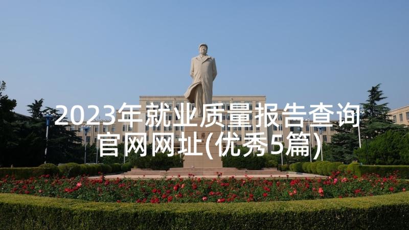 2023年就业质量报告查询官网网址(优秀5篇)