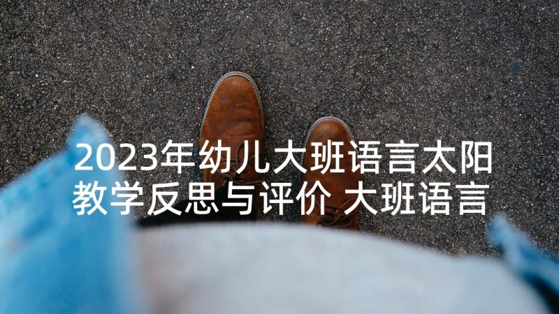 2023年幼儿大班语言太阳教学反思与评价 大班语言教案太阳的朋友教案及教学反思(汇总5篇)