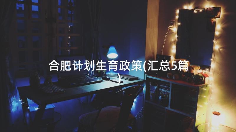 合肥计划生育政策(汇总5篇)