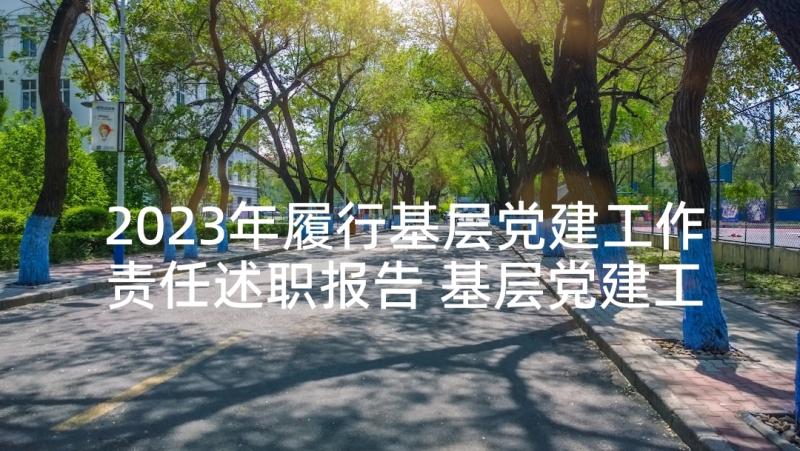 2023年履行基层党建工作责任述职报告 基层党建工作述职报告(精选5篇)