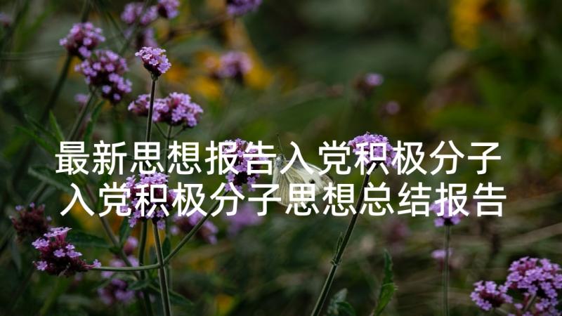 最新思想报告入党积极分子 入党积极分子思想总结报告(模板10篇)