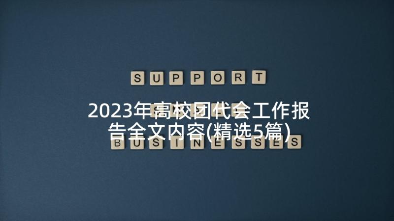 2023年高校团代会工作报告全文内容(精选5篇)