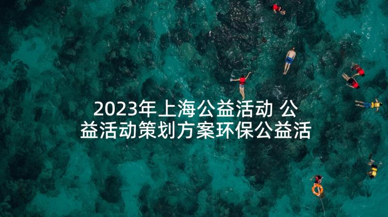 2023年上海公益活动 公益活动策划方案环保公益活动策划(优秀9篇)