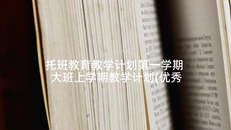 托班教育教学计划第一学期 大班上学期教学计划(优秀10篇)