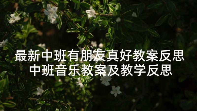 最新中班有朋友真好教案反思 中班音乐教案及教学反思树是我们的好朋友(优质5篇)