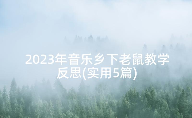 2023年音乐乡下老鼠教学反思(实用5篇)