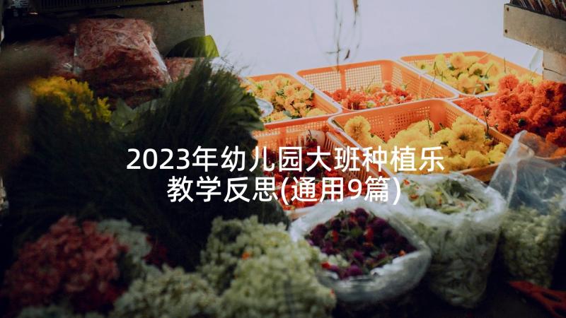 2023年幼儿园大班种植乐教学反思(通用9篇)