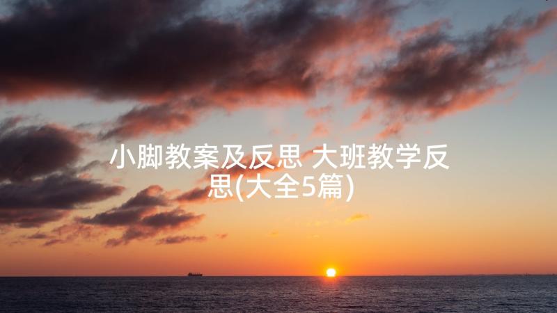 小脚教案及反思 大班教学反思(大全5篇)