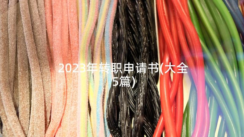 2023年转职申请书(大全5篇)