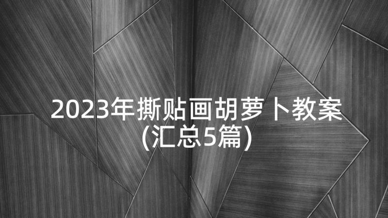 2023年撕贴画胡萝卜教案(汇总5篇)