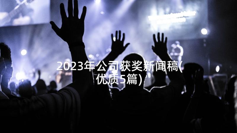 2023年公司获奖新闻稿(优质5篇)