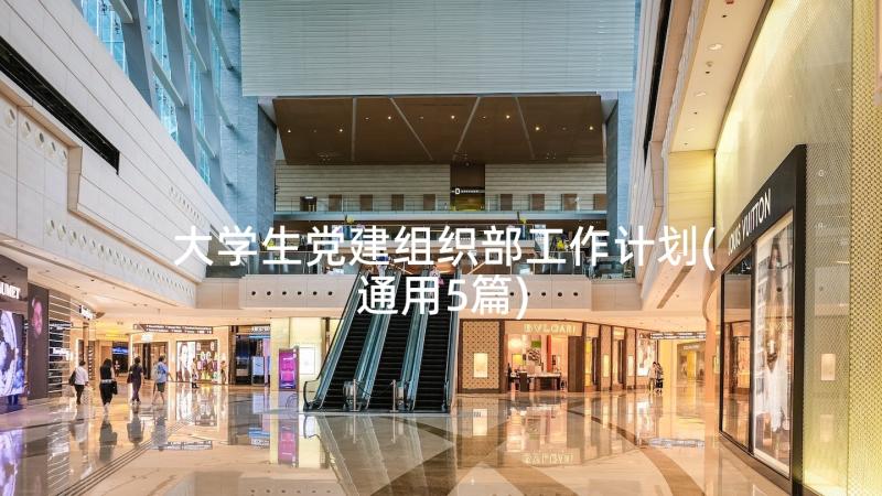 大学生党建组织部工作计划(通用5篇)