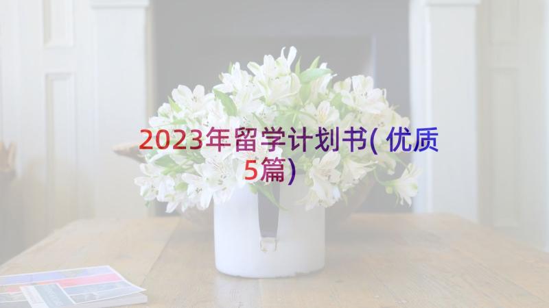 2023年留学计划书(优质5篇)