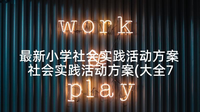 最新小学社会实践活动方案 社会实践活动方案(大全7篇)