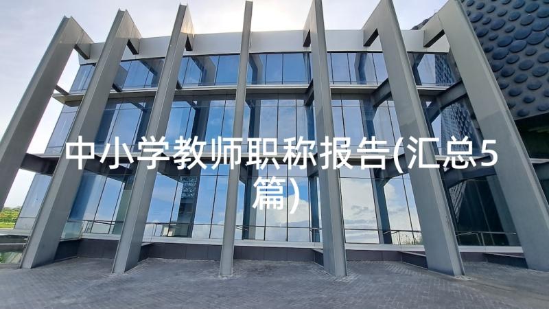 中小学教师职称报告(汇总5篇)