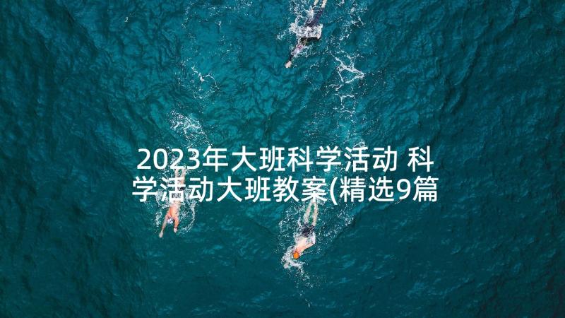 2023年大班科学活动 科学活动大班教案(精选9篇)