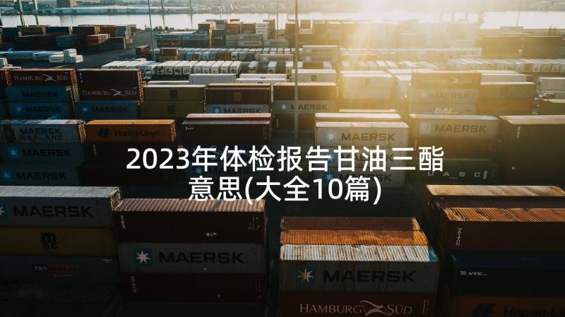 2023年体检报告甘油三酯意思(大全10篇)