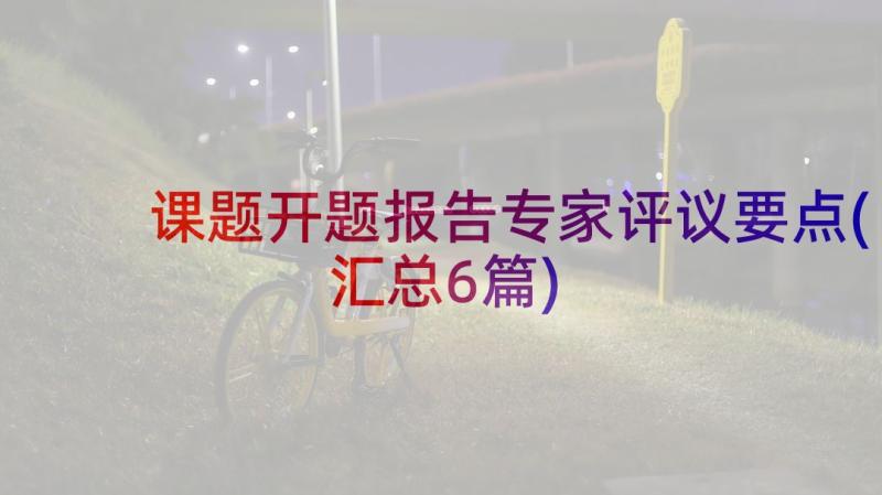 课题开题报告专家评议要点(汇总6篇)