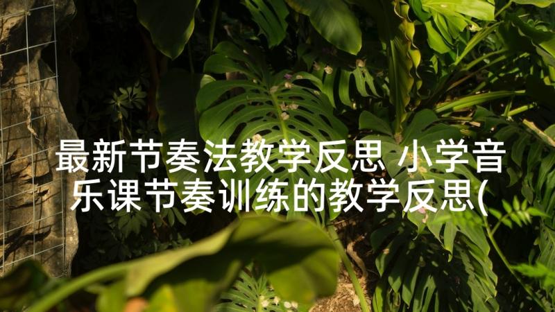 最新节奏法教学反思 小学音乐课节奏训练的教学反思(汇总5篇)