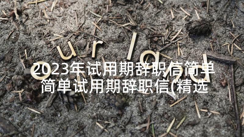 2023年试用期辞职信简单 简单试用期辞职信(精选5篇)