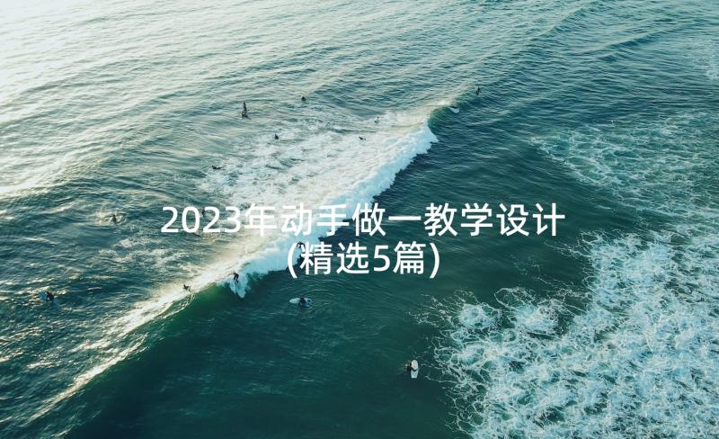 2023年动手做一教学设计(精选5篇)