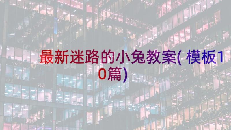 最新迷路的小兔教案(模板10篇)