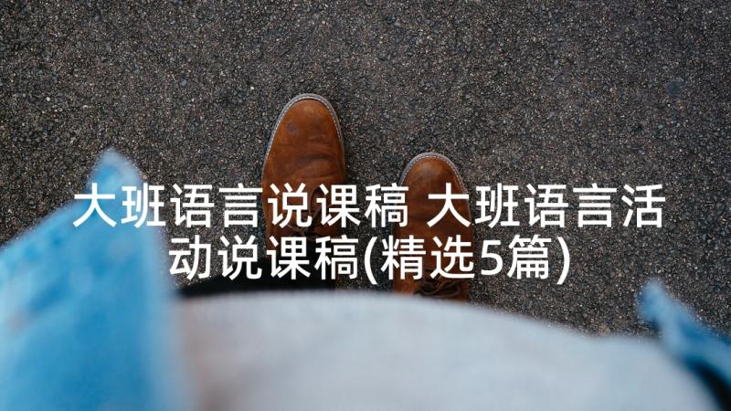 大班语言说课稿 大班语言活动说课稿(精选5篇)