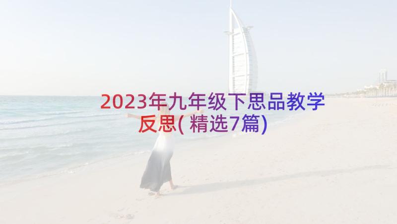 2023年九年级下思品教学反思(精选7篇)