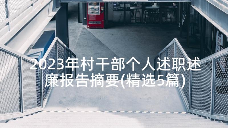 2023年村干部个人述职述廉报告摘要(精选5篇)