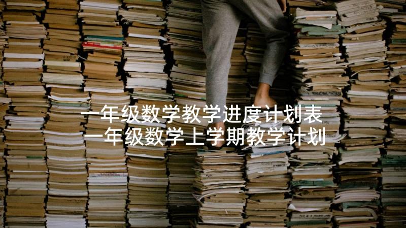 一年级数学教学进度计划表 一年级数学上学期教学计划(优秀5篇)