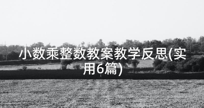 小数乘整数教案教学反思(实用6篇)